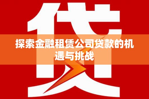 大城探索金融租赁公司贷款的机遇与挑战