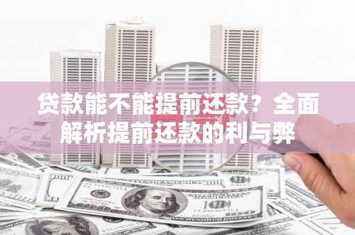 大城贷款能不能提前还款？全面解析提前还款的利与弊