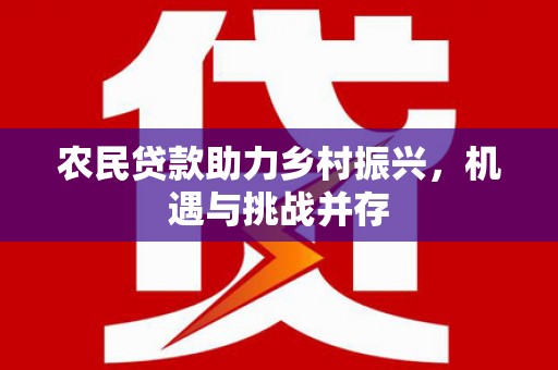 大城农民贷款助力乡村振兴，机遇与挑战并存