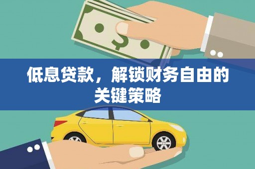 大城低息贷款，解锁财务自由的关键策略