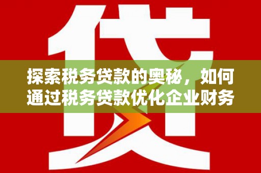 大城探索税务贷款的奥秘，如何通过税务贷款优化企业财务