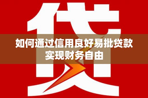 大城如何通过信用良好易批贷款实现财务自由