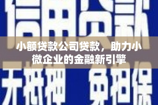 大城小额贷款公司贷款，助力小微企业的金融新引擎