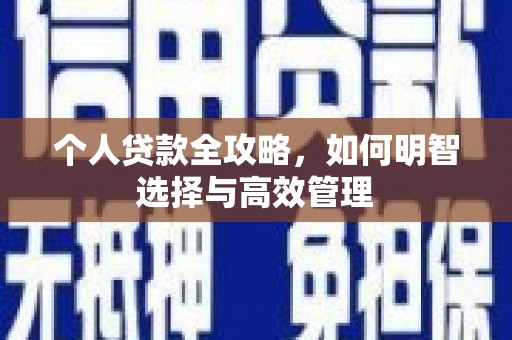 大城个人贷款全攻略，如何明智选择与高效管理