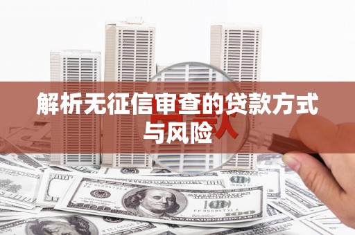 大城解析无征信审查的贷款方式与风险