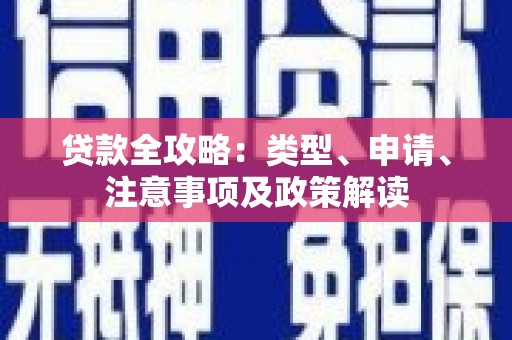 大城贷款全攻略：类型、申请、注意事项及政策解读