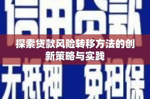 大城探索贷款风险转移方法的创新策略与实践